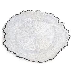 PP Material Dark Black Rim Transparent Underplate Disposable Plastic Table Decoration Charger Plate - Image 1
