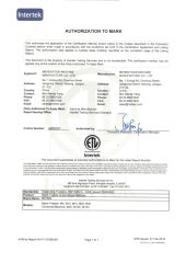 ice cream machine ETL certificate of Porschlin Technology Co., Limited – certificate photo, supplier certificates section