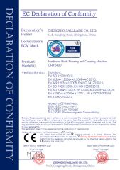Hardcover book creasing machine certificate of Zhengzhou Allraise Company Ltd. – certificate photo, supplier certificates section
