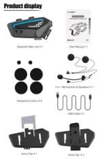 Motorcycle Helmet Intercom 1200m 6 Riders Talking Headset with FM Radio - Image 6