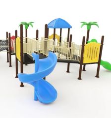 Safe Design Smooth Surface Shock-Absorbing Outdoor Playground Set for Amusement Zone - Image 1
