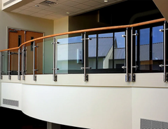 Stainless Steel Toughened Glass Balcony Railing, For Home Design Bar Mounting Type floor Form Steel And Glass Finish Perfect - Image 7