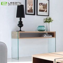Sandblasting Bent Glass Console Table - Image 3