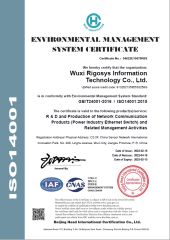 ISO 14001 Certificate of R%D etc certificate from Wuxi Rigosys Information Technology Co., Ltd.