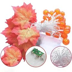 Custom Gold Maple Garland Vine Falling Leaves Halloween Christmas LED String Light - Image 6