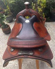 Brown 16 Inch Billy Cook Leather Saddle - Image 1