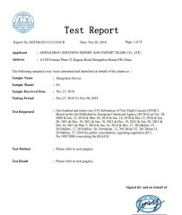 REACH certificate from Zhengzhou Zhuowen Import and Export Trading Co., Ltd.