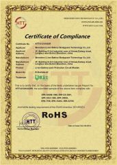 RoHS certificate from Shenzhen Li-ion Battery Bodyguard Technology Co., Limited