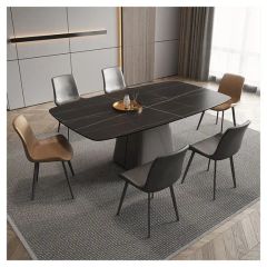 Marble Dining Table with Chairs Kitchen Room Furniture Set Dining Table Set - Image 2