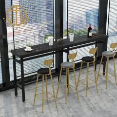 Black Modern Slate Cabinets Rectangular Multipurpose Bar Table - Image 1