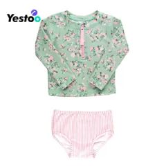 Baby Upf 50+ Zipper Rash Guard Swimsuit Set - Image 1