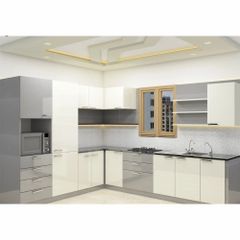 Modern L Shape Designer Modular Kitchen Finish Gloss Material Wooden Layout Type L-shaped Kitchen Shape L Shape Counter Top Material - Image 3