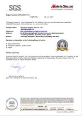SGS certificate from Quanzhou Song Hu Bags Co., Ltd.