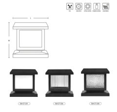 Waterproof Fence LED Garden Patio Outdoor Solar Post Light Voltage 6V Material ABS Trademark ODM IP Rating IP65 Model NO. - Image 3