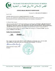 Halal Certificate certificate from Tianjin Chuangjiaguan Biotechnology Co., Ltd.