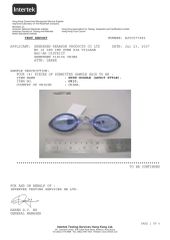 TEST REPORT of SWIMMING GOGGLES certificate from Shenzhen Reanson Products Co., Ltd.