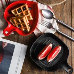 Kitchen Bakeware Breakfast Plate Ceramic Baking Round Tray with Handles - Image 4