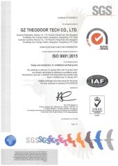 ISO 9001 certificates certificate from GZ Theodoor Tech Co., Ltd.