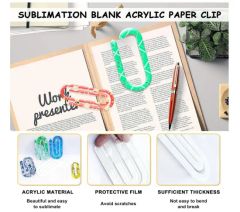 Sublimation Blank Acrylic Paper Clips Large Transparent DIY - Image 5