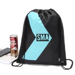 210d Custom Promotional Polyester Drawstring Bag/Advertising Drawstring Backpack - Image 5