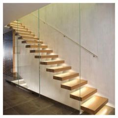 Customized Marble Step Curved Stairs Glass Railing Spiral Stairs - Image 5