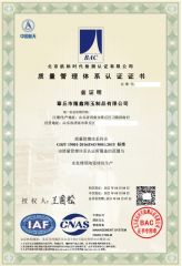 ISO 9001 certificate from Zhangqiu City Longxin Corundum Products Co., Ltd.