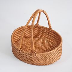 Fruits Woven Wicker Rattan Storage Basket, Vietnam - Image 1