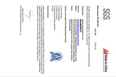 Certification from SGS certificate of HUIZHOU LOYAL HYDRAULIC CO., LTD. – certificate photo, supplier certificates section