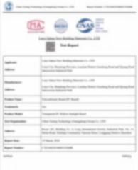 polycarbonate sheet testing report certificate from Linyi Geeluck Building Material Co., Ltd.