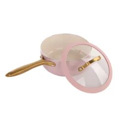 OEM Kitchenware New Design 8PCS Pink Marble Ceramic Coating Nonstick Cookware Set - Image 4
