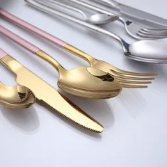 Modern Colorful Handle Stainless Steel Gift Box Flatware Cutlery Set - Image 3