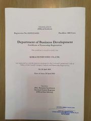 CERTIFICATE OF PARTNETSHIP certificate from KORACHI INDUSTRY LTD