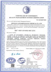 ISO9001 certificate of Qingdao Longshore Chemical Co., Ltd – certificate photo, supplier certificates section