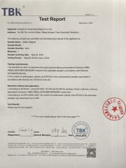 TBK AlNiCO certificate from Zhejiang Rongxin Magnet Co., Ltd.
