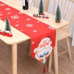Christmas Table Runner Double Layer Cotton Linen Table Mat Origin China Model NO. NV-213 Suitable for All Material Polyester - Image 1