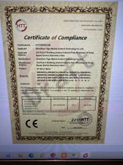 CE certificate certificate from Shenzhen Tiger Motion Control Technology Co., Ltd.