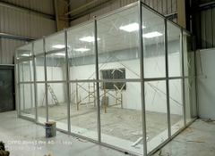 White Aluminum Glass Partition Color White Height 10 Feet Frame Thickness 12 mm Design Type Customized Glass Type Laminated - Image 1