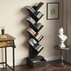 9 Shelf Tree Bookshelf, Wooden Bookshelves Storage Rack - Image 1
