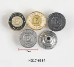 Custom Shank Denim Jeans Metal Button Denim Brass Painting Round Dry Cleaning Jeans Button for Clothes Jeans Buttons and Rivets - Shenzhen Zonesun Industry Co., Ltd