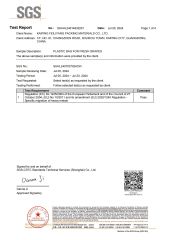 Report for Palstic grape bags certificate from KAIPING FEILIYANG PACKING MATERIALS CO., LTD.