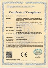 CE certification certificate from Zhejiang Shanmeng Electric Co., Ltd.