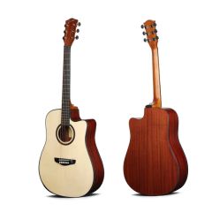 Deviser 41 Inch Matte Finish Spruce Wood Acoustic Guitar for Music Store - Image 1