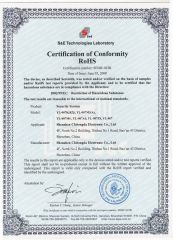 RoHS Certificate certificate from Shenzhen Chitongda Electronic Co., Ltd.