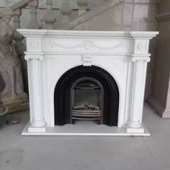 Modern Style Volakas White Marble Stone Fireplaces - Image 5