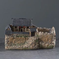 Miniature Farm Aquarium Landscape Resin Craft Waterproof with LED Light Home Decor - Image 2