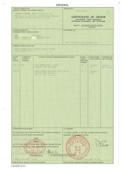 CERTIFICATE of ORIGIN to India certificate of Zhongshan Kwangna Import & Export Co., Ltd. – certificate photo, supplier certificates section