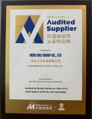 Audited Suppliers certificate from HEBEI DALI GROUP CO., LTD