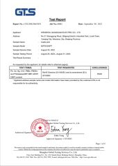 Environmental protection testing certificate from Wenzhou Quanguan Electric Co., Ltd.