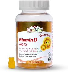 Canvita Vitamin D Halal & Vegan Gummy (400IU), Made in Canada, sugar free, 60/bottle - Image 2