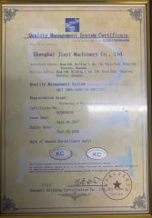 ISO quality management system certification certificate from Shanghai Jiujingyu Technology Co., Ltd.